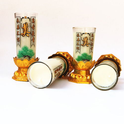 紅白色防風無煙酥油水晶蠟燭祭祀靈堂清明掃墓玻璃奠頭七室外燭燈